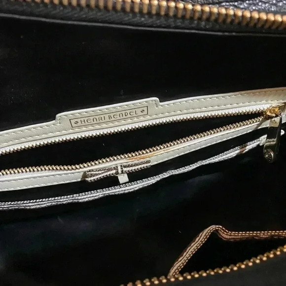 Henri Bendel black leather woven satchel handbag - Picture 10 of 14